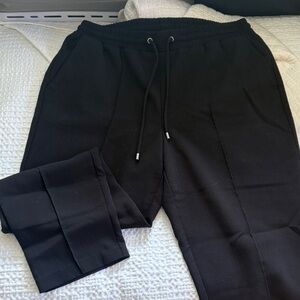 Nine West Black Women's Drawstring Trousers with Tailored Crease